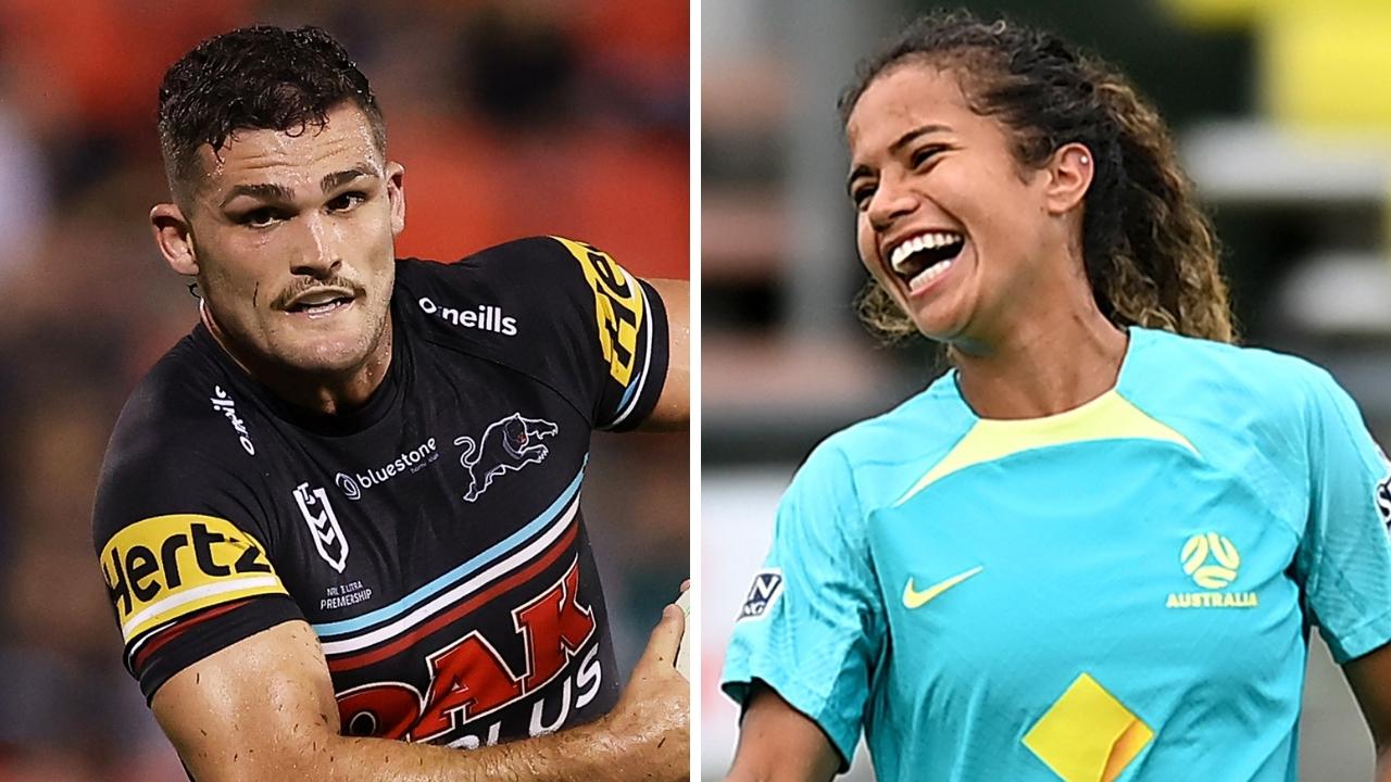 Nathan Cleary and Mary Fowler. Photo: Albert Perez, Mark Kolbe, Getty Images.