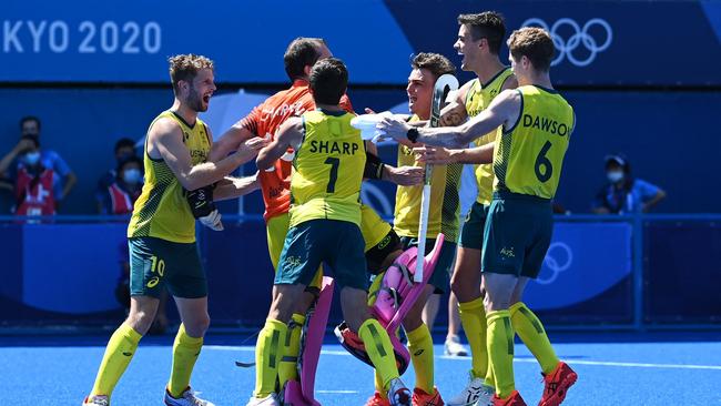 Australia was given an almighty fright against the Dutch. Photo: AFP