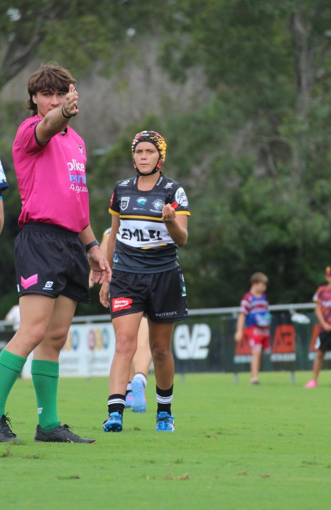Gutsty halfback Kaylee Booth (pictured) as a Tweed junior representative. She played for Palm Beach Currumbin on Wednesday.