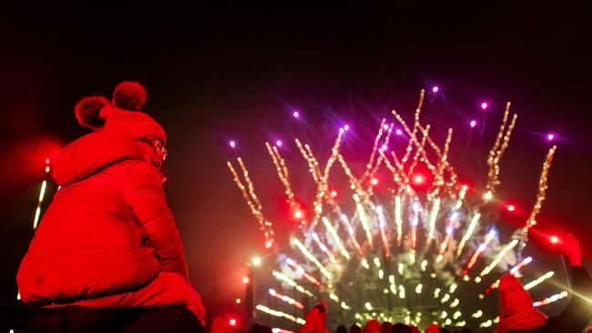 New Year fireworks show for children at the Museumplein in Amsterdam. Picture: AFP