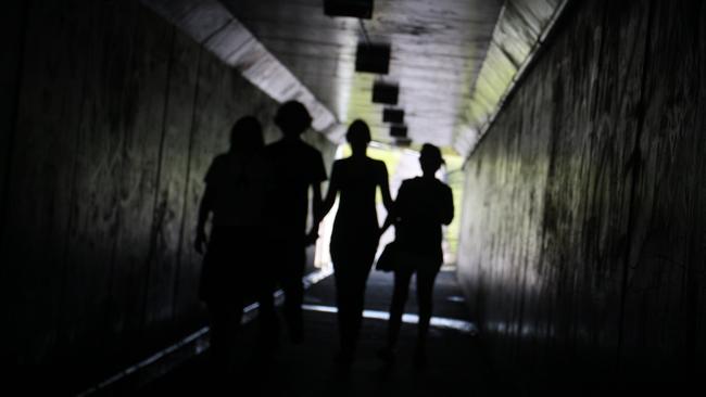 Teenagers in underpass tunnel. Photo Nicholas Falconer / Sunshine Coast Daily