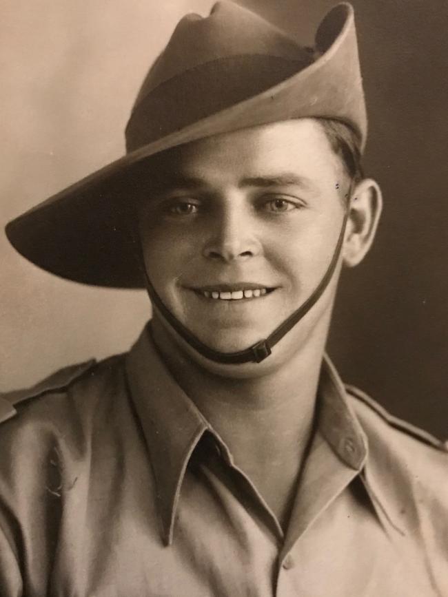 Mr Morrison intends to pay tribute to the military service of Mr Kinsman, pictured in Palestine in 1941, in his Anzac Day dawn service speech.