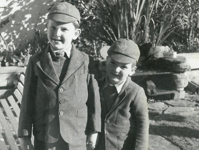 Jim Moginie “buttoned down, dressed to kill and ready to blitz the education system, Kim and I prepare for a new year at school in 1960”.