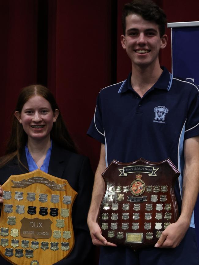 Charlotte Landherr and Hamish Mungall. 2023 Senior and Junior Dux Kingaroy State High School.