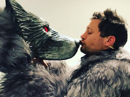 Rob Mills as the wolf in last season’s The Masked Singer. Picture: Rob Mills Instagram