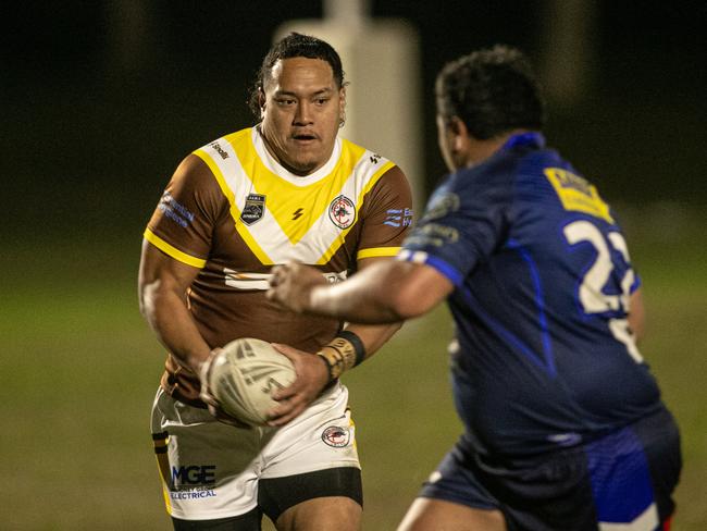 Michael Tuavao made a statement for Cambridge Park. Picture: Julian Andrews.