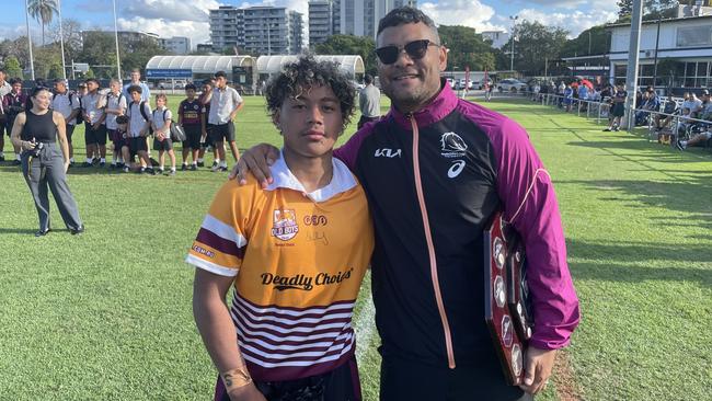 Tipene Moyes and Jharal Yow Yeh after the match.