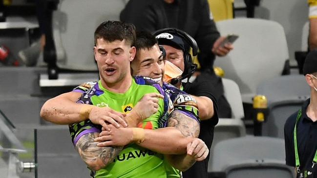 Curtis Scott celebrates what was the match winning try.