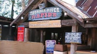 The front of Thunder River Rapids Ride before the October 25, 2016 disaster.