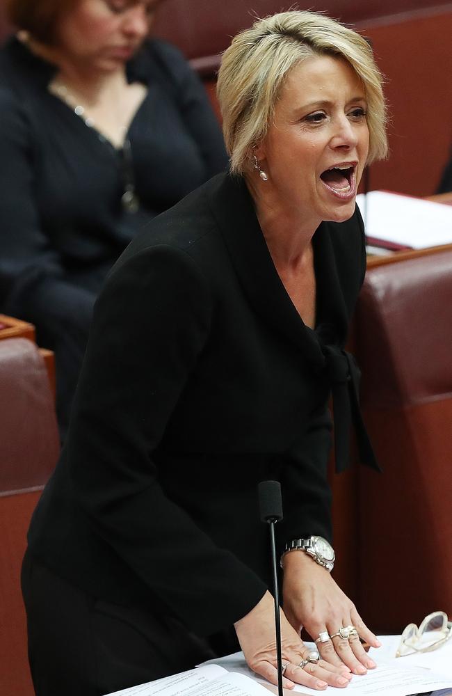 Senator Kristina Keneally in the Senate Chamber at Parliament House in Canberra. Picture Kym Smith