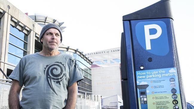 In a David-and-Goliath style battle, Russell Hawkins took on the Hobart City Council over a parking fine — and won. Picture: EDDIE SAFARIK