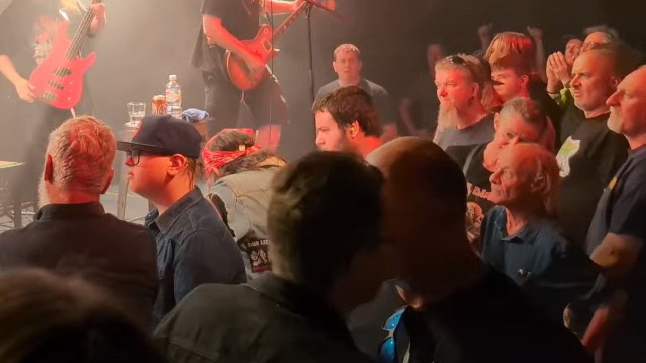 The crowd appeared perplexed by the gig’s abrupt end. Picture: YouTube