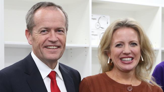 Bill Shorten with wife Chloe campaigning in Adelaide. Picture: Kym Smith