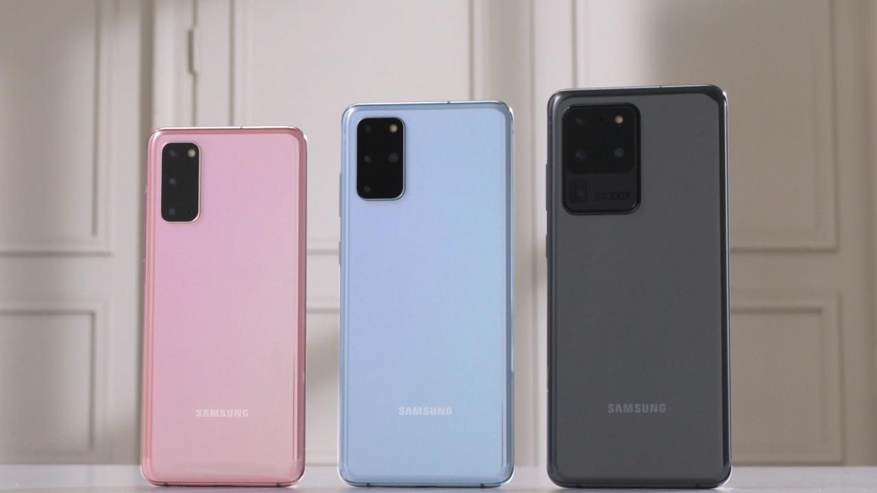 The Samsung Galaxy S20, S20+ and S20 Ultra.