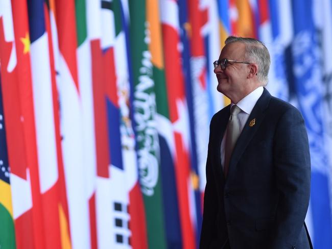 BALI, INDONESIA - NOVEMBER 15: Prime Minister of Australia Anthony Albanese arrives for the G20 leaders' summit in Nusa Dua, on the Indonesian resort island of Bali on November 15, 2022. (Photo by Akbar Nugroho Gumay / Pool/Anadolu Agency via Getty Images)