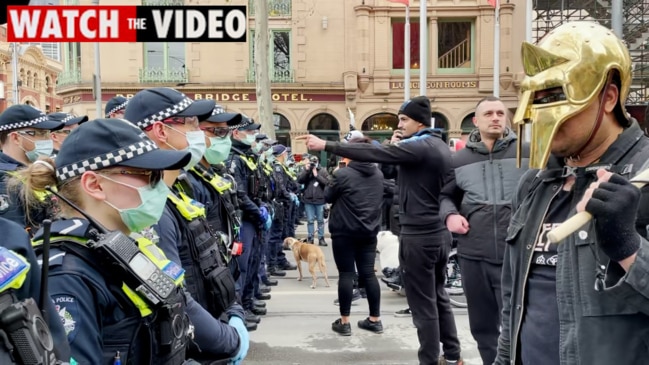 Police following a number of leeds following anti-lockdown protest