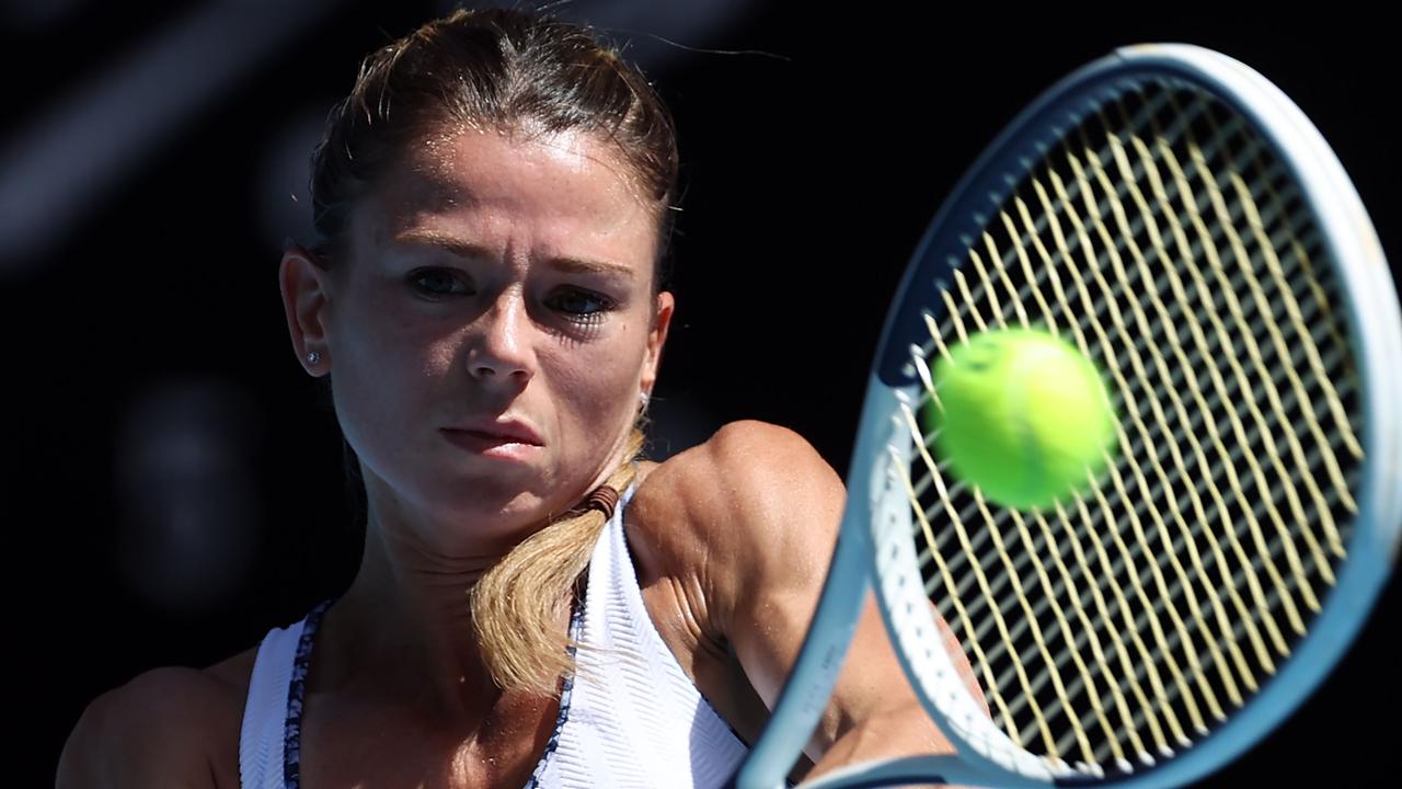 Italy's Camila Giorgi had a very shaky start against Angelique Kerber. Photo: DAVID GRAY / AFP