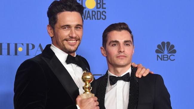 James Franco poses with his brother Dave. Picture: Frederic J. Brown/AFP