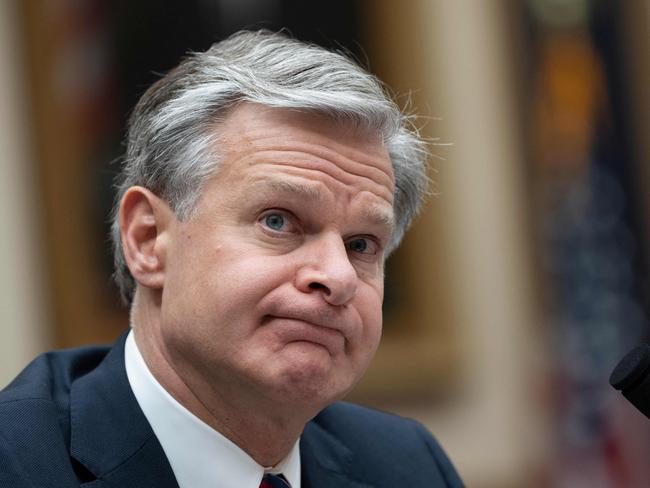 FBI Director Christopher Wray announced plans to leave the agency in January. Picture: AFP