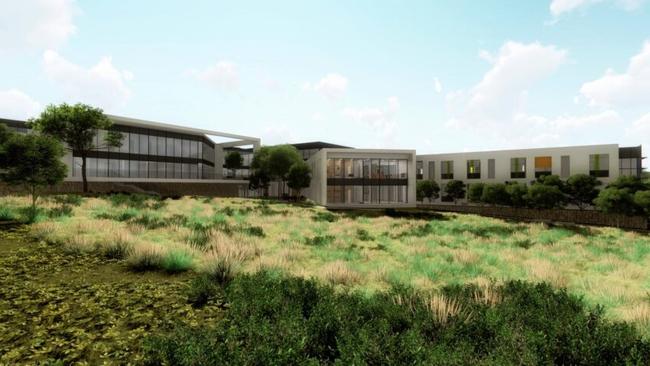 An artist's impression of the $88 million Wyvern Private Hospital to be built at Terrey Hills. About a third of the 4ha property will be left in its natural state to protect sensitive flora and fauna. Picture: ADP Consulting