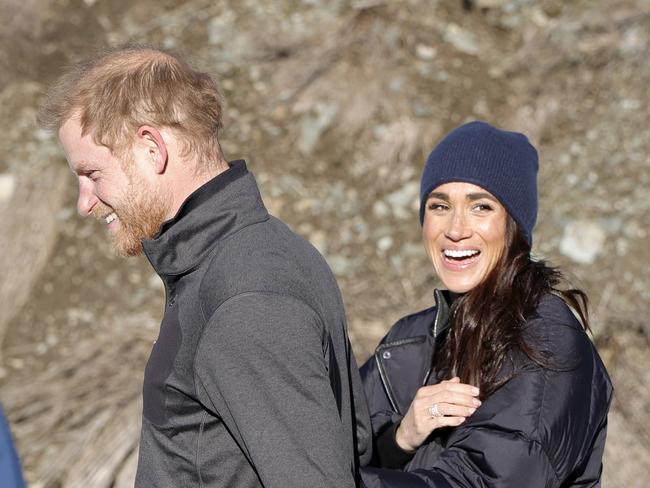 WHISTLER, BRITISH COLUMBIA - FEBRUARY 15: (L-R) Prince Harry, Duke of Sussex and Meghan, Duchess of Sussex attend Invictus Games Vancouver Whistlers 2025's One Year To Go Winter Training Camp on February 15, 2024 in Whistler, British Columbia. (Photo by Andrew Chin/Getty Images)