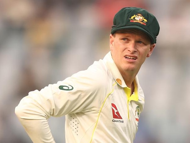 DELHI, INDIA - FEBRUARY 17: Matthew Kuhnemann of Australia looks on during day one of the Second Test match in the series between India and Australia at Arun Jaitley Stadium on February 17, 2023 in Delhi, India. (Photo by Robert Cianflone/Getty Images)