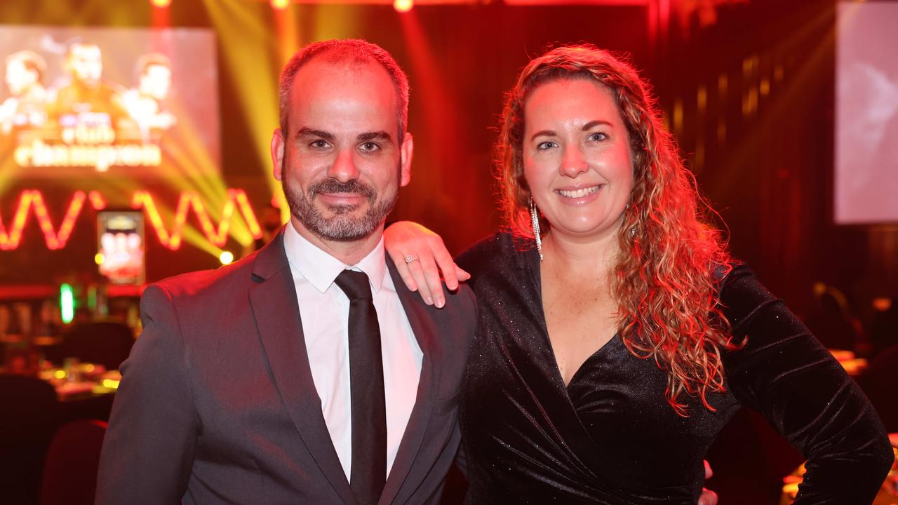 Tom Sanson and Renee Sanson at the Gold Coast Suns Club Champions Awards Night at The Star Gold Coast. Picture, Portia Large.