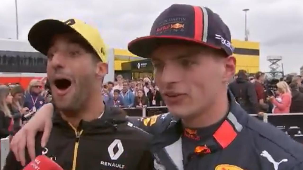 Daniel Ricciardo and Max Verstappen shared a laugh.