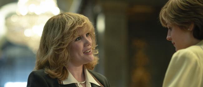 Other woman … Emerald Fennell plays Camilla Parker Bowles opposite Corrin as Diana. Picture: Supplied.