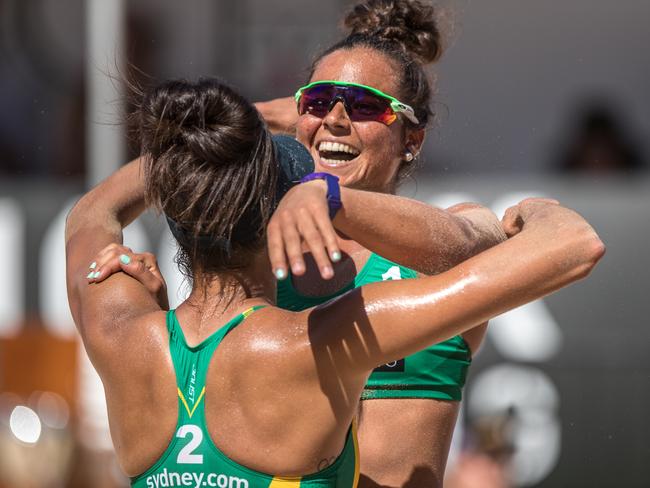 The Australian team celebrating their win. Pic: Owen Hammond/APAC Sport Media