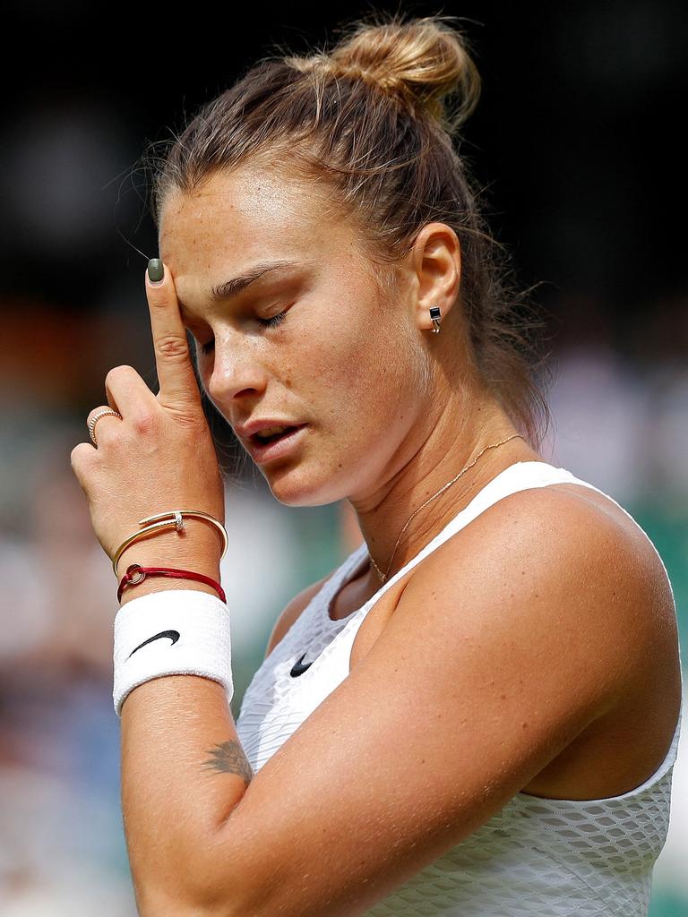 Belarus's Aryna Sabalenka has been banned. Photo by Adrian DENNIS / AFP.