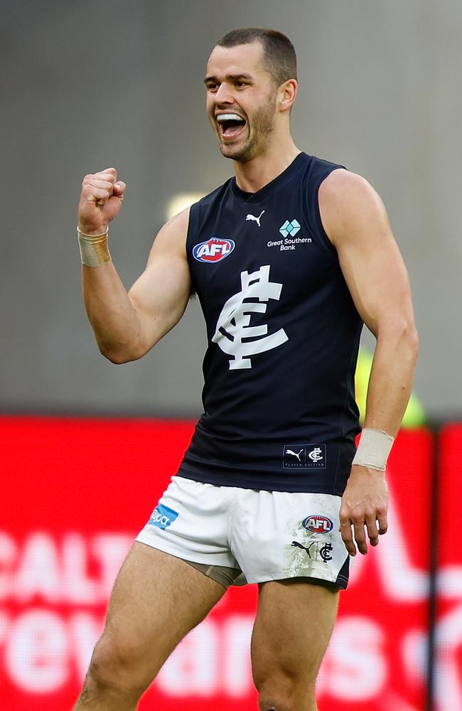 Brodie Kemp kicked four goals in the win over West Coast. Picture: James Worsfold/Getty Images.