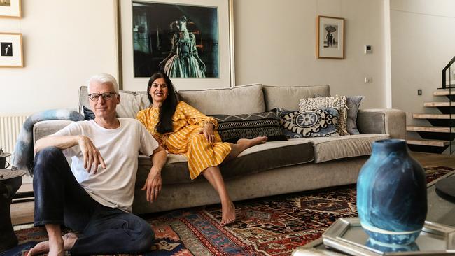 Fund manager Peter Cooper and his wife Suparna Bhasin, in Melbourne. Photo: The Rich List/Julian Kingma