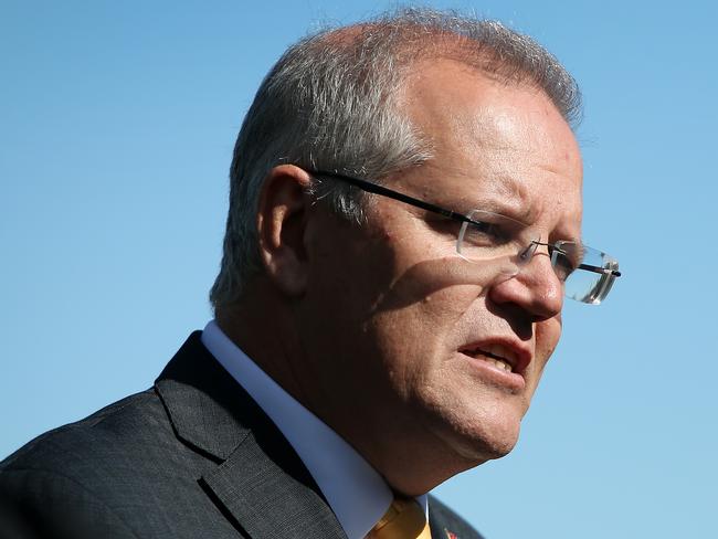 SYDNEY, AUSTRALIA - OCTOBER 09: Australian Prime Minister Scott Morrison speaks during a press conference with Netherlands Prime Minister Mark Rutte at Kirribilli House on October 09, 2019 in Sydney, Australia. Netherlands Prime Minister Mark Rutte is on a three-day visit to Australia, with discussions focusing on strengthening two-way trade with Australia, international collaboration on finding justice for the families of MH17 victims and opportunities for broader cooperation.  (Photo by Lisa Maree Williams/Getty Images)