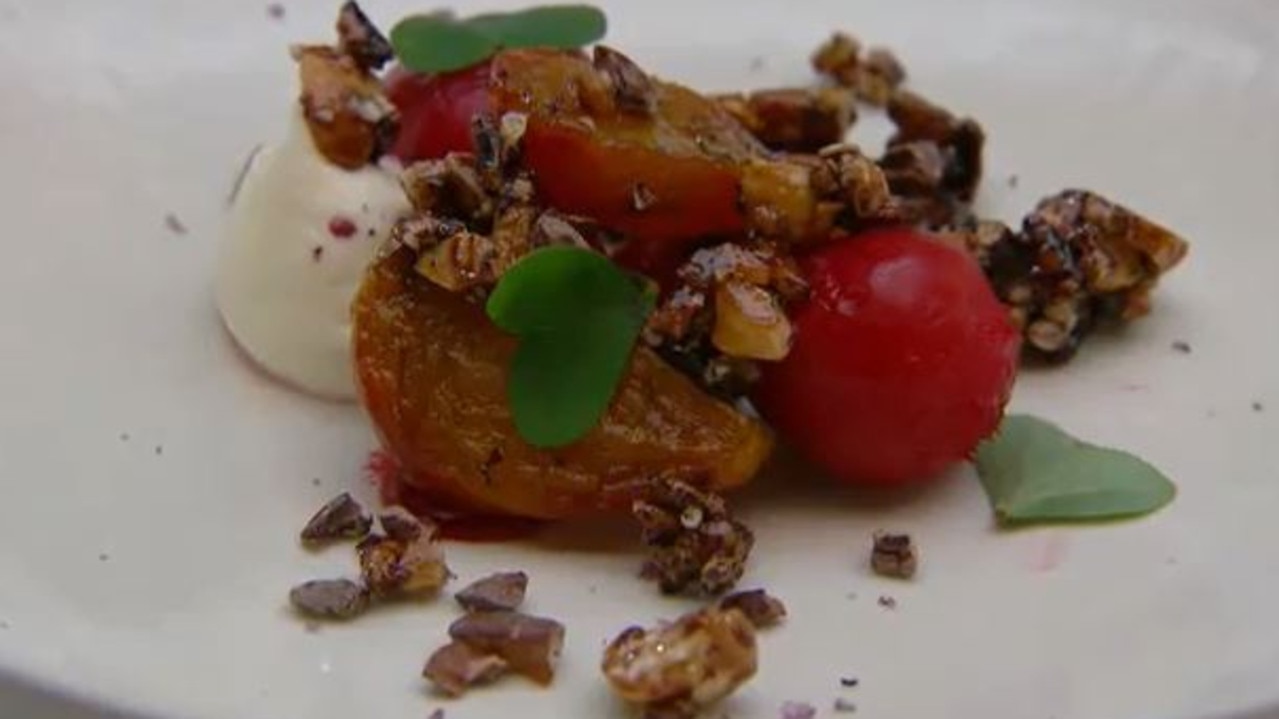 Jock Zonfrillo wasn’t a big fan of Reece's beetroot dish. Picture: Channel 10.