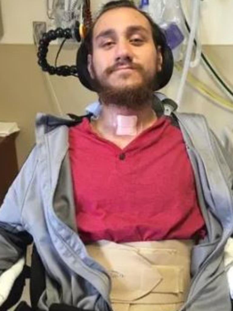 At age 29 he became the first human test subject of Neuralink’s brainchip when a robot surgeon plugged the implant into his brain in January. Picture: CaringBridge