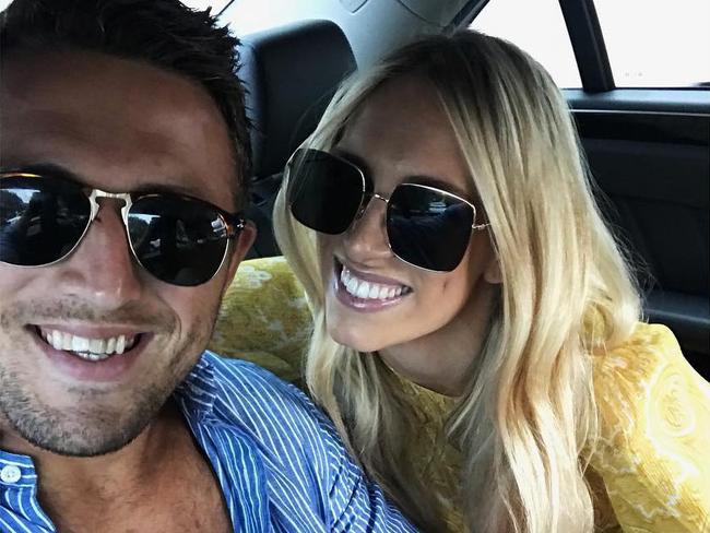 Sam Burgess with wife Phoebe Burgess. The pair are expecting their second child together, due in December. Picture: Instagram