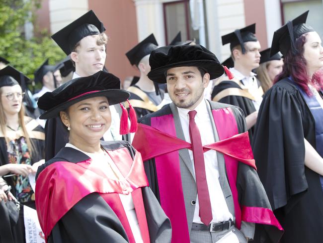 Town and Gown at the UTAS Graduation, Launceston. PICTURE CHRIS KIDD