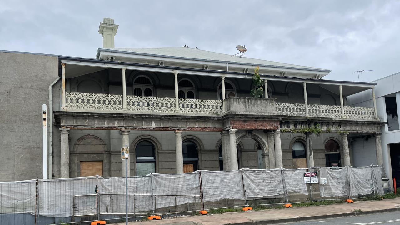 A decrepit old building in the Mackay city centre, that was one the Commonwealth Bank, has been used as a shelter for the region's homeless youth. Picture: Janessa Ekert