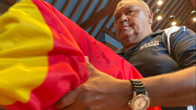 Mark Koolmarie carries remains of his Indigenous ancestors which have been returned to the Ngarrindjeri Community after a handover and smoking ceremony at Oxford University on Wednesday. The repatriation of the remains is an ongoing process by the University's Museum of Natural History and the Pitt Rivers Museum at the Museum of Natural History.