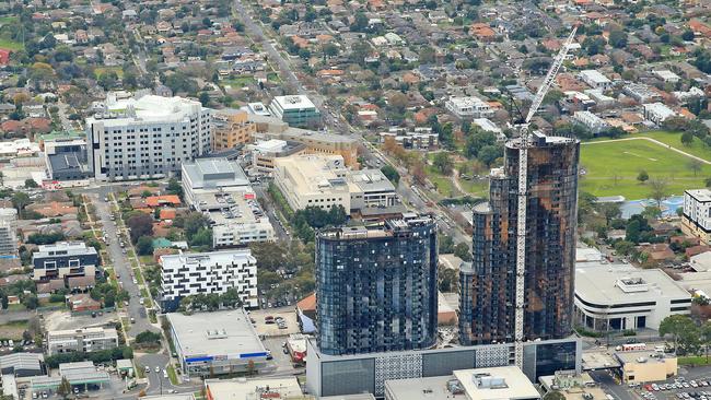 The 36-storey Whitehorse Towers development is nearing completion. Picture: Mark Stewart