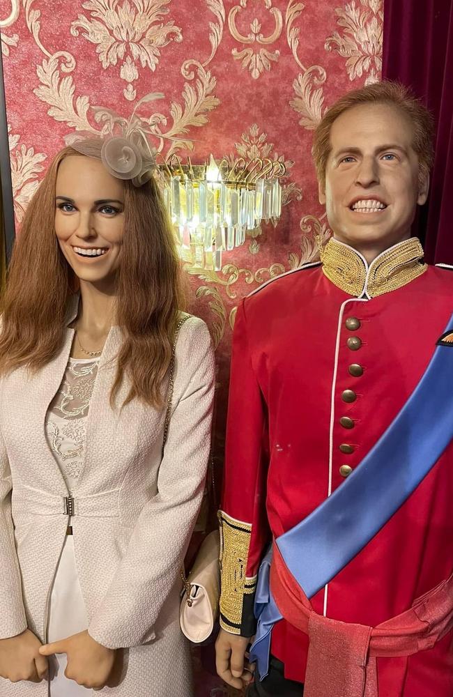 Waxworks of the Prince and Princess of Wales at Polonia Wax, Krakow. Picture: Seth Darby