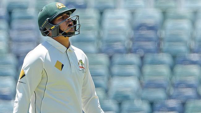 Usman Khawaja’s wicket on day five was the beginning of the end for Australia. Picture: Daniel Wilkins.