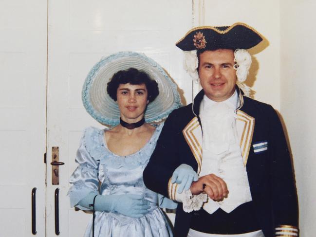 Eva Webel and husband George Webel dressed at Mrs and Captain Cook for a costume party. Picture: Supplied