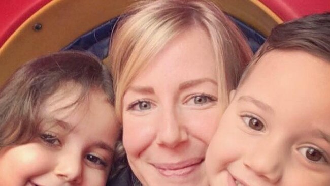 Sally Faulkner, centre, with her children Lahela and Noah, who are still in Beirut. Picture: Facebook