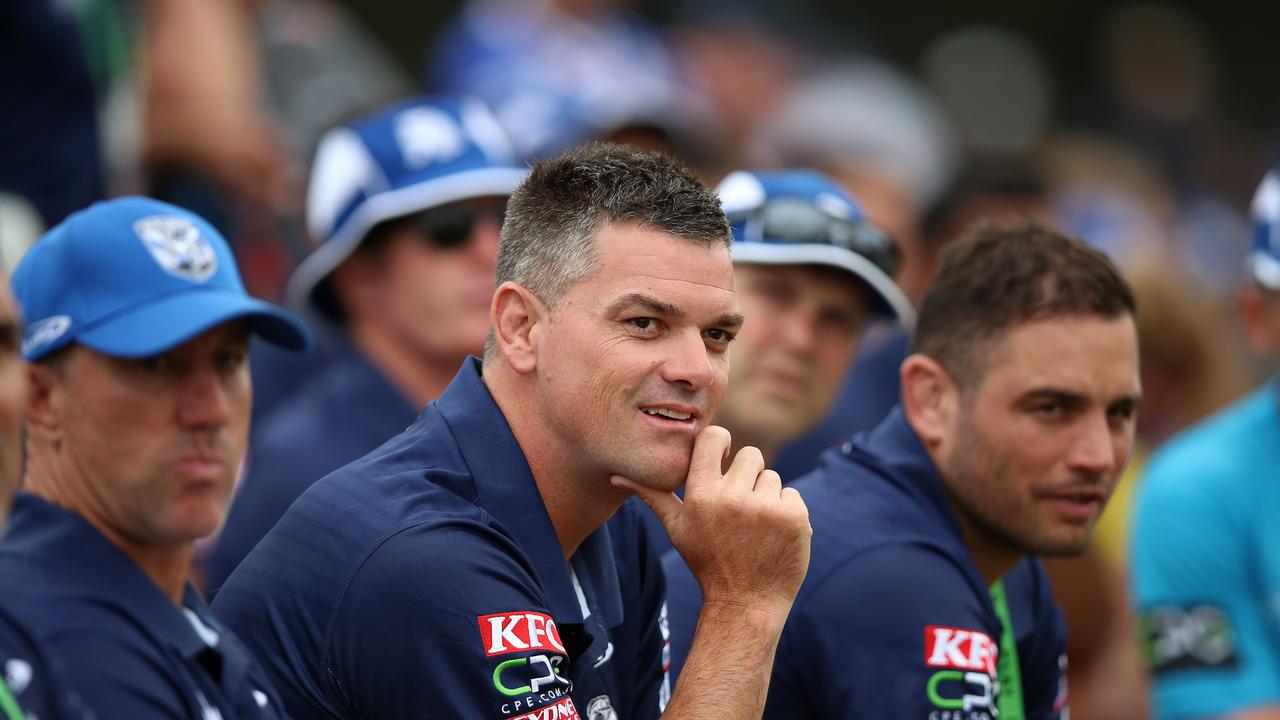 Cameron Ciraldo keeps an eye on his charges during the pre-season. Picture: NRL Photos