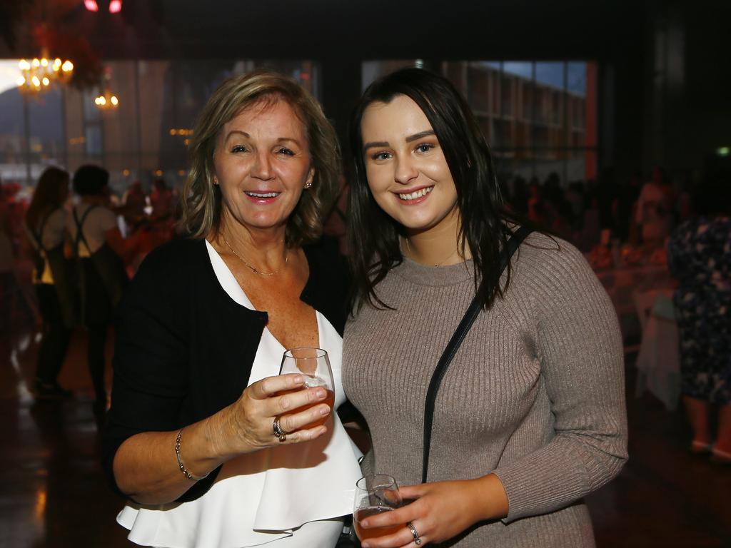 SOCIALS - Be Hers - change lives, end slavery event / ball at PW3, Hobart last night. (L-R) Megan Riley and Taleah Paterson both of Geilston Bay. Picture: MATT THOMPSON