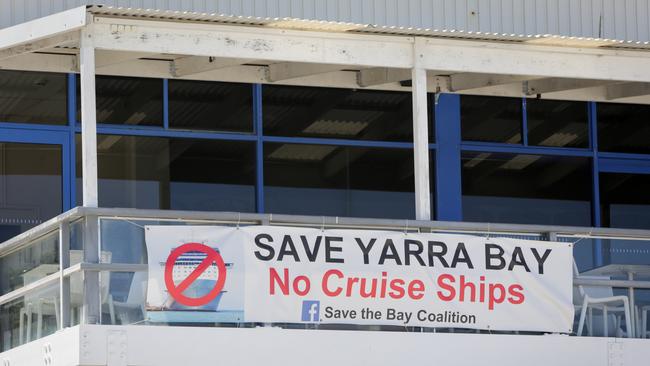 A sign on the veranda of Yarra Bay Sailing Club. Picture: Liam Driver