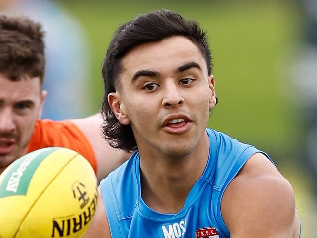 MELBOURNE, AUSTRALIA - JUNE 30: Jack Peris of the Saints in action during the St Kilda Saints training session at RSEA Park on June 30, 2023 in Melbourne, Australia. (Photo by Michael Willson/AFL Photos via Getty Images)