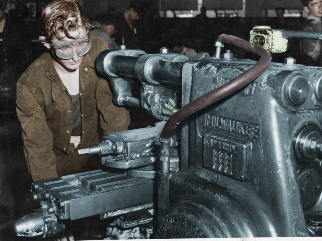 Apprentice fitter and machinist operating a milling machine on January 26, 1954, at Holden’s Woodville factory. Pic: Vic Wright